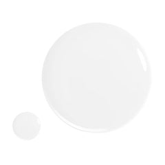 White nail lacquer swatch circle with small dot