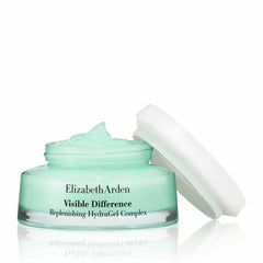 Visible Difference hydra-gel complex jar with white lid, light teal gel