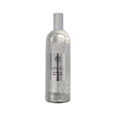 The Body Shop Life Is body fragrance mist bottle, clear glass with silver cap