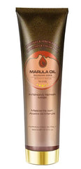 Marula Oil diamond edge hair mask tube with gold cap and beige label