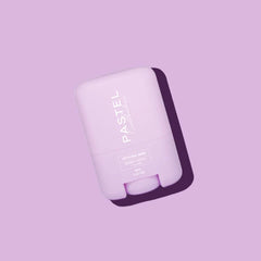 Lavender hair styling bar, 40g; angled view with logo and label visible