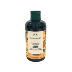 Argan shower gel bottle with dark green cap, The Body Shop, 250 ml