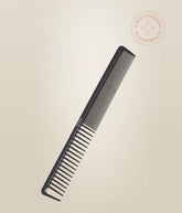 Black carbon cutting comb with fine, closely spaced teeth