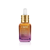 Retinol serum bottle with gold cap and clear dropper; purple glass vial.