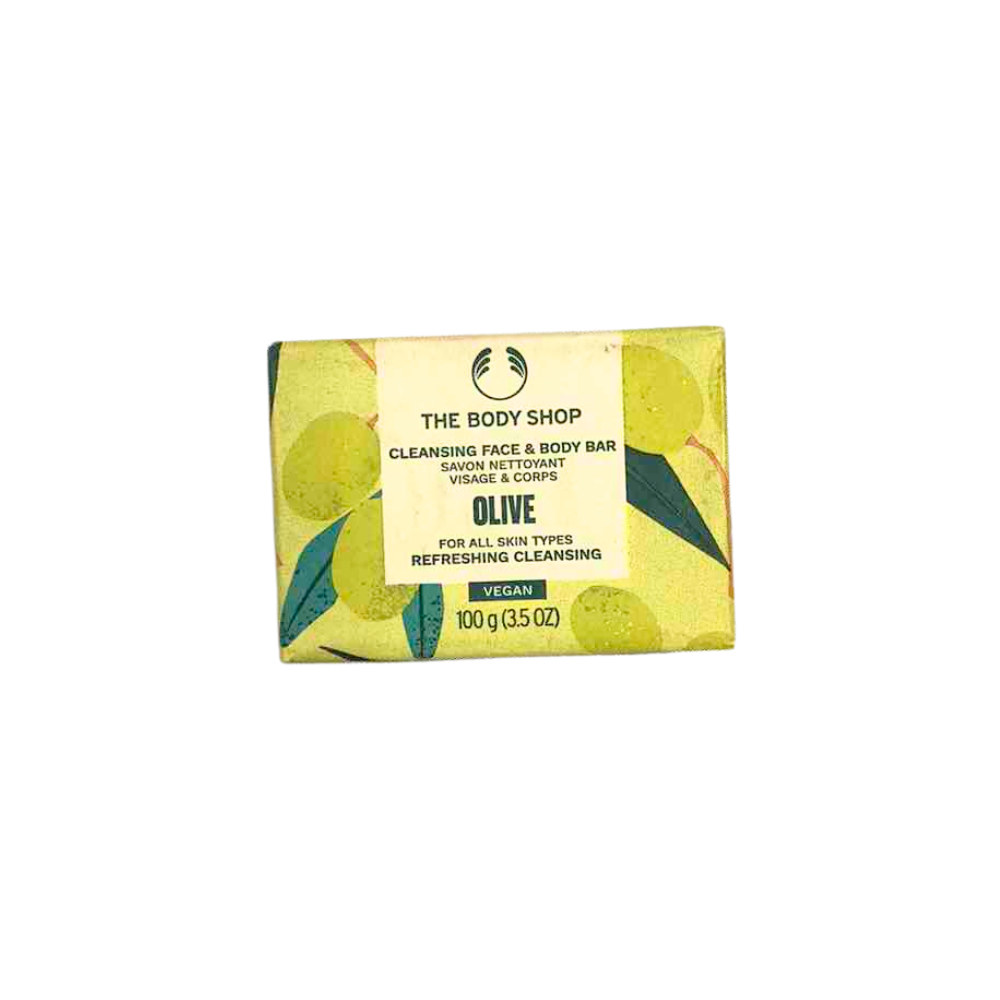 The Body Shop olive cleansing face & body bar soap, 100 g, rectangular pack