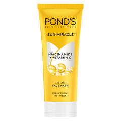 Pond's Sun Miracle detan facewash tube, yellow body with white cap, 100g