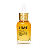 Lakme Vitamin C Brilliance serum bottle with gold cap and amber liquid, 30ml