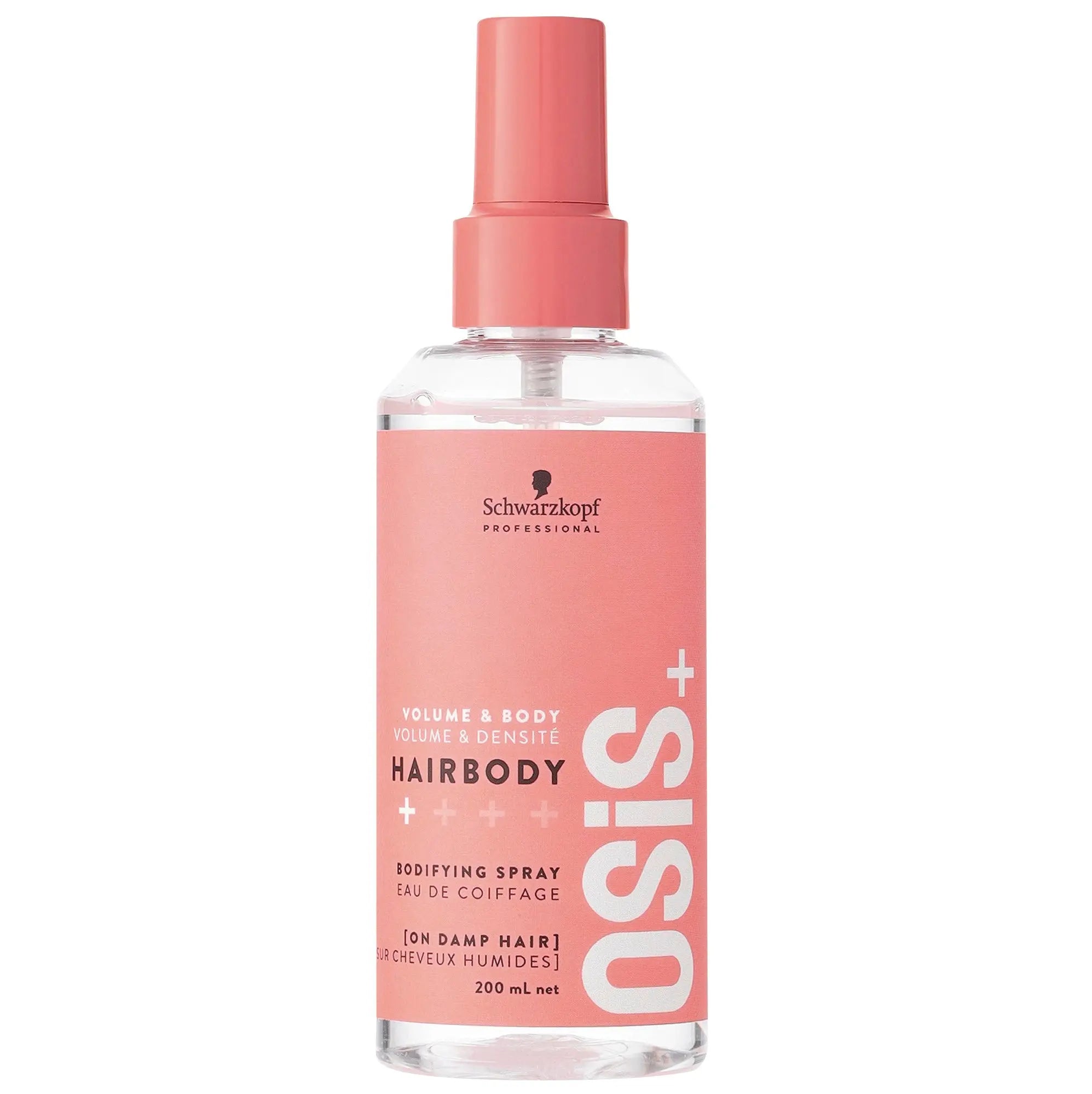 Schwarzkopf Osis+ Hairbody bodifying spray bottle, 200 ml, with pink pump cap