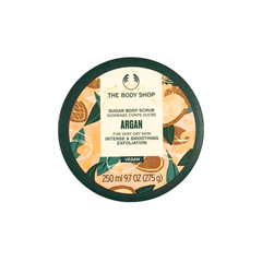 Argan sugar body scrub jar, 250 ml, with printed ingredient label