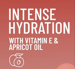Product info text: Intense Hydration with Vitamin E & Apricot Oil