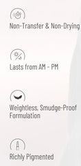 Non-transfer matte lipstick feature icons, weightless and smudge-proof