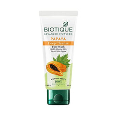 Biotique Bio Papaya deep cleanse face wash tube with papaya graphic
