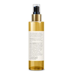 Delicate facial cleanser bottle with gold pump and back label