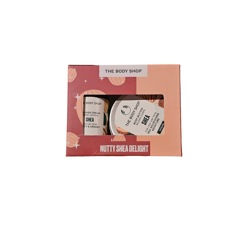 Nutty Shea Delight duo pack gift set with shower cream and shea body butter jars