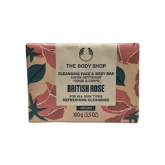 The Body Shop British Rose cleansing bar with floral paper wrap