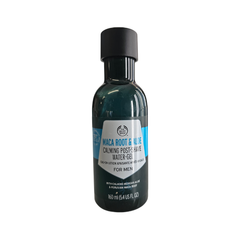 Men's post-shave water gel bottle, dark green with black cap, 160 ml