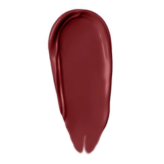 Matte liquid lip colour swatch, rich deep ruby red