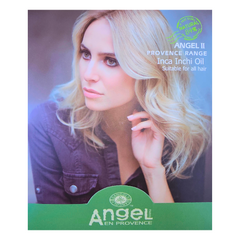 Angel Inca Inchi Oil hair care sachet shown on green label