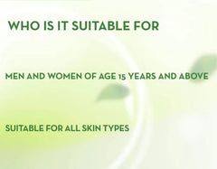 Face wash suitability: men and women 15 years+, all skin types
