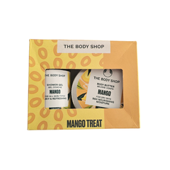 The Body Shop Mango Treat duo pack with shower gel and body butter, mango.