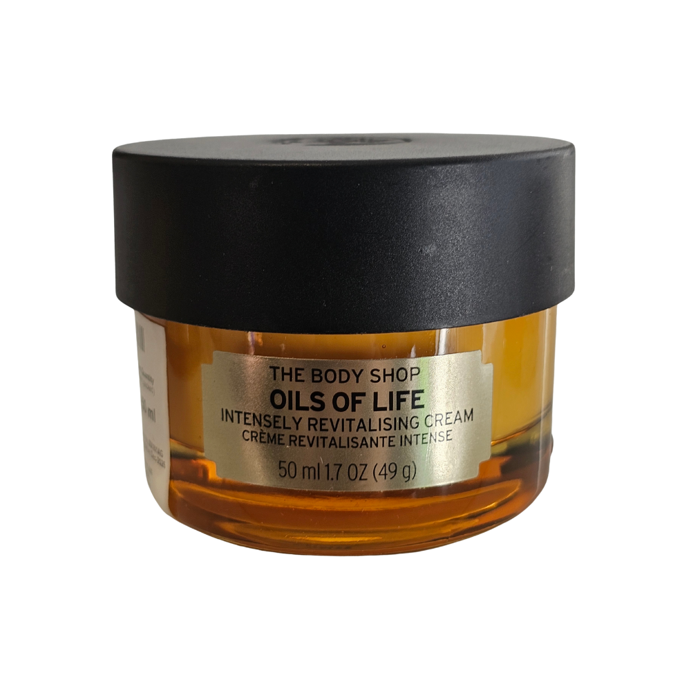 The Body Shop Oils of Life intensely revitalizing cream jar with black lid, 50 ml