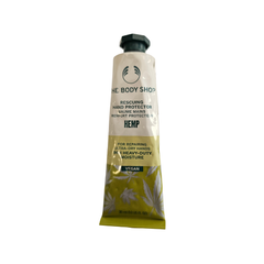 Hemp hand protector tube with black cap, beige and green design, 30 ml