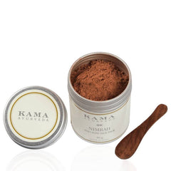 Nimrah anti acne face pack jar with open top showing brown powder