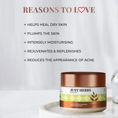 Ultra moisturising herbal cream jar with brown lid and ashwagandha neem design