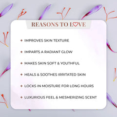Benefits card with heart icons and a short list of skin care reasons