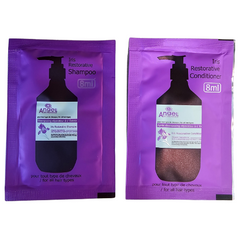 Purple Angel en Provence 8 ml shampoo and conditioner sachets, Iris restorative
