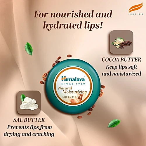 Himalaya Natural Moisturizing Lip Butter jar with teal lid