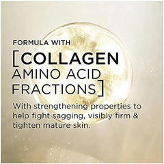 Night cream product label with collagen amino acid fractions panel