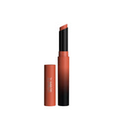 Slim matte lipstick in a black tube with caramel-brown bullet, More Caramel