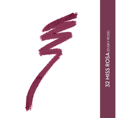 Dusky rose matte lipstick crayon shade swatch with vertical color strip