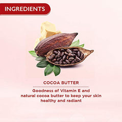Himalaya Rich Cocoa Butter body cream ingredients panel with cocoa butter graphics