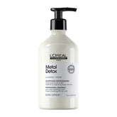 Detox shampoo bottle with pump, white label, 500 ml