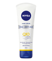 NIVEA Q10 3-in-1 anti-age hand cream, white tube with blue base, 100 ml