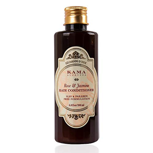 Rose & Jasmine hair conditioner bottle, amber brown with gold screw cap