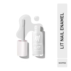MyGlamm LIT nail enamel bottle with brush applicator, Whipped shade