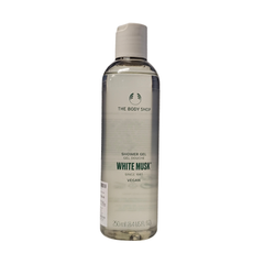 The Body Shop White Musk shower gel bottle, clear, 250 ml