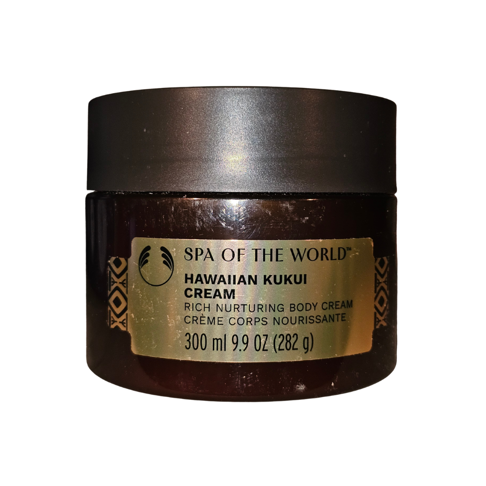 The Body Shop Spa of the World Hawaiian Kukui body cream in brown jar with black lid