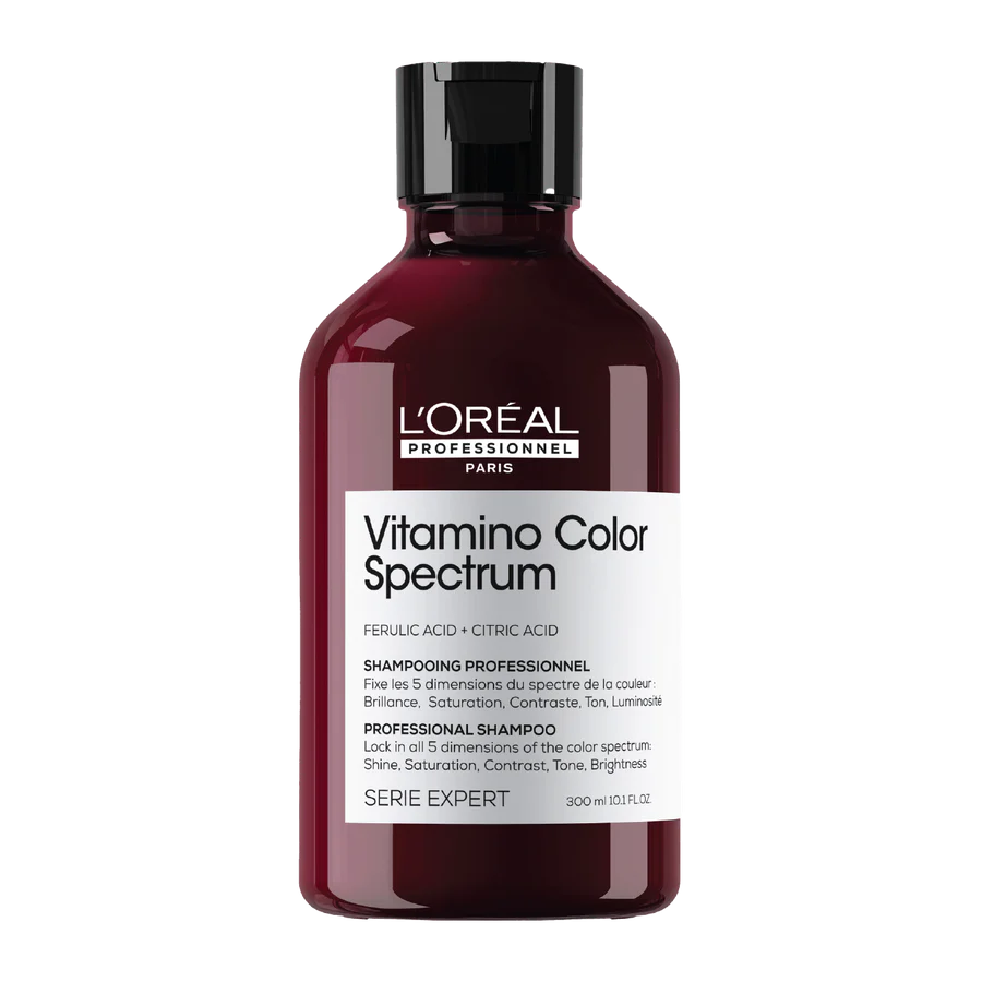 L'Oreal Professionnel Vitamino Color Spectrum shampoo bottle, 300 ml, burgundy