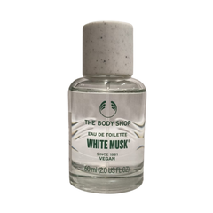 White Musk eau de toilette bottle, 60 ml, clear glass with silver cap