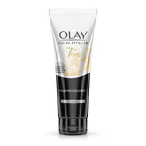 Olay Total Effects 7-in-One Foaming Cleanser tube, white and black, 100 g