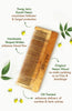 Oil-treated neem wood comb, large rectangular handle with fine comb teeth