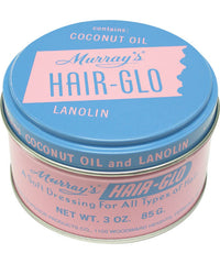 Murray's Hair-Glo 3 oz blue tin with coconut oil and lanolin label