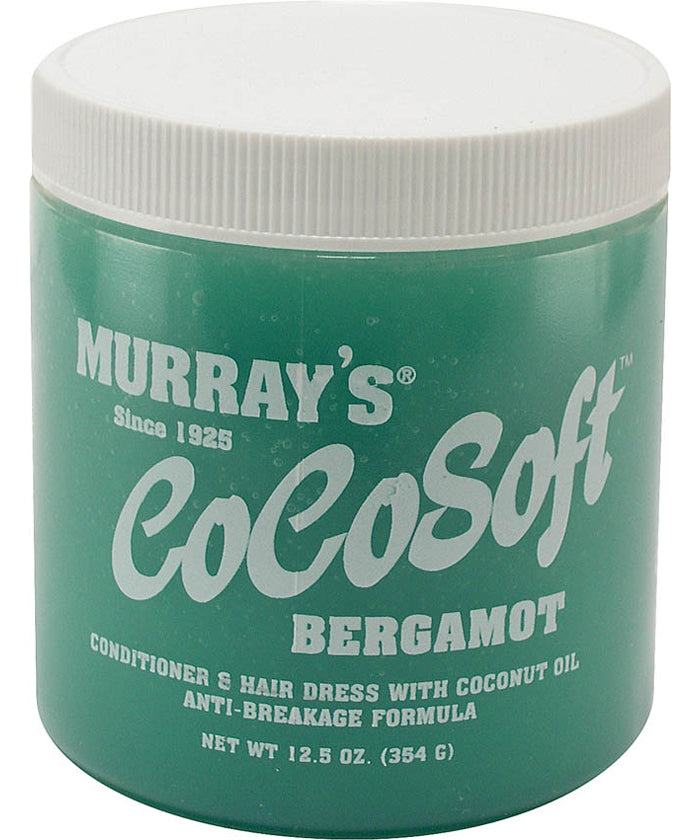 Green hair conditioner jar, Cocosoft Bergamot, 12.5 oz