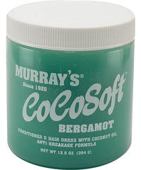 Green hair conditioner jar, Cocosoft Bergamot, 12.5 oz