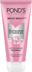 Pond's Bright Beauty anti-dullness face wash tube, pink bottle with white cap