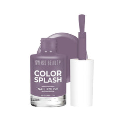 Lavender nail polish bottle with brush applicator